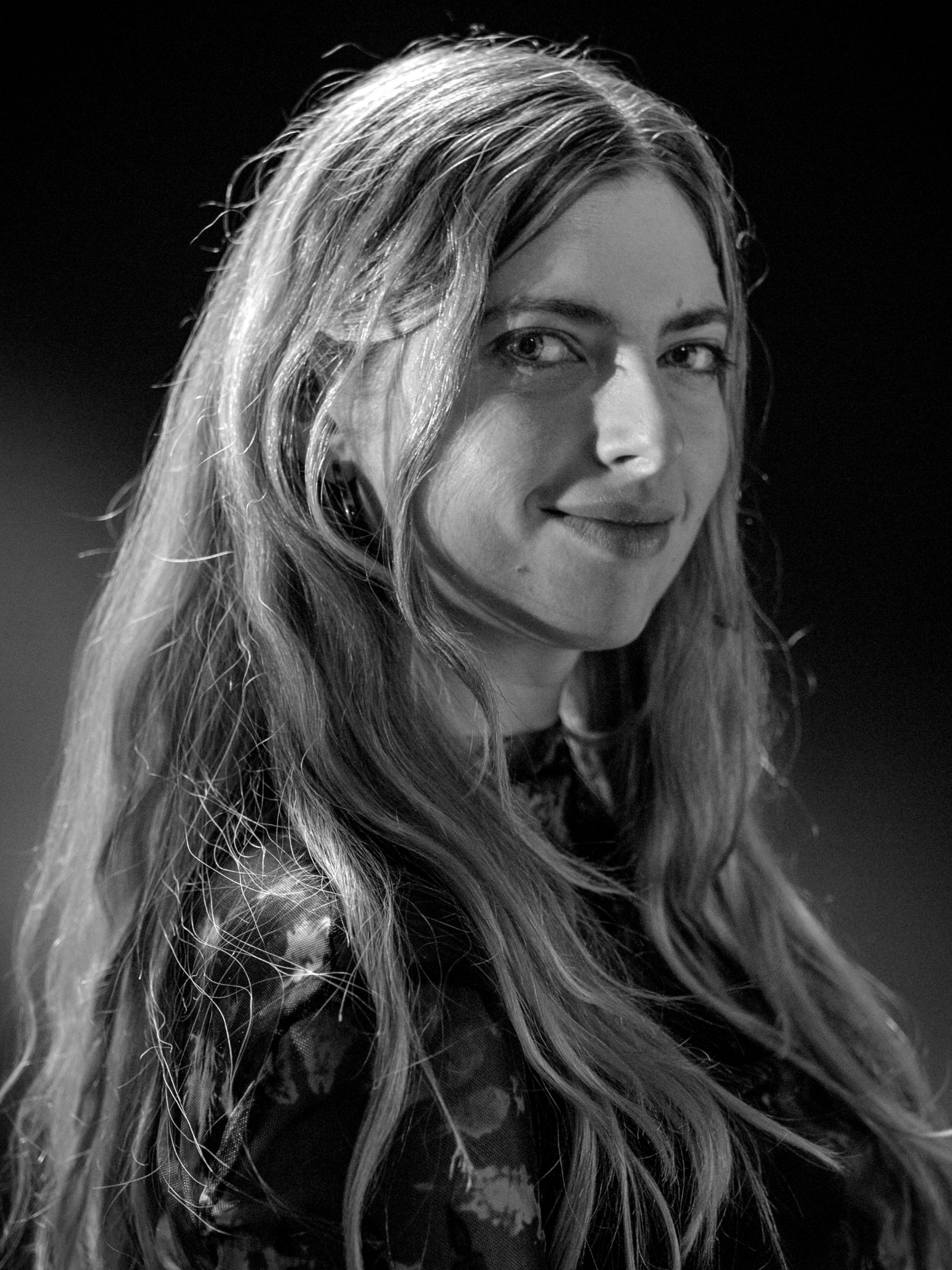 Portrait of Dina Jane Kaloti, black and white